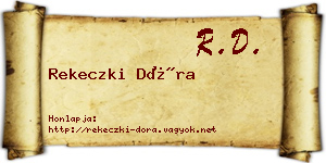Rekeczki Dóra névjegykártya